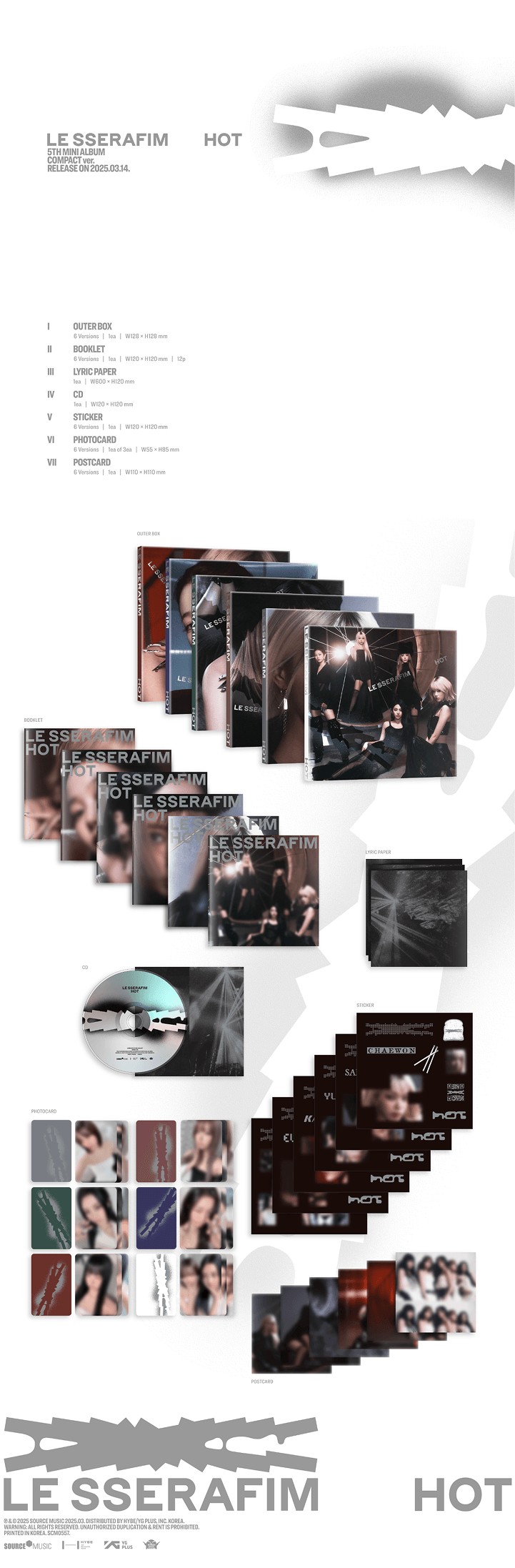 楽天市場】☆Weverse特典☆6種セット☆ LE SSERAFIM - 5th Mini Album