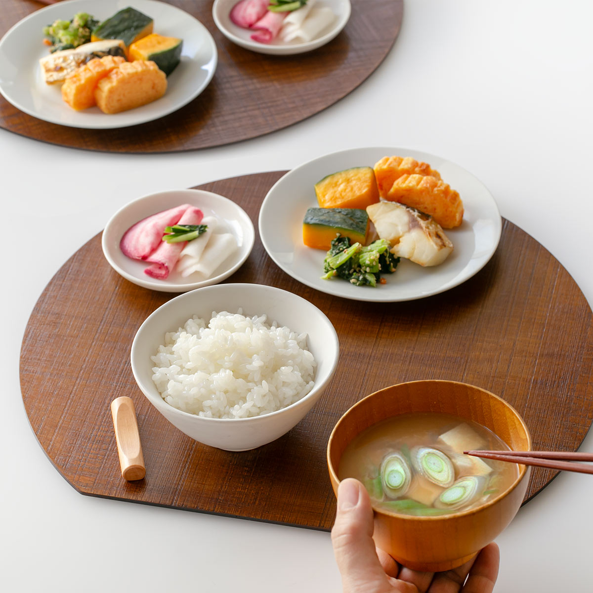 楽天市場】半月膳 36×32cm 漆塗り 天然木 ランチョンマット 5枚セット