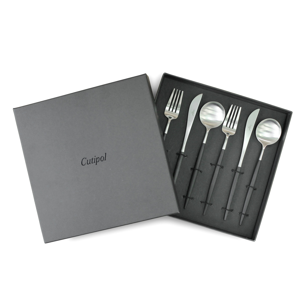 楽天市場】Cutipol クチポール GOA ブラック×シルバー ディナー 6pcs