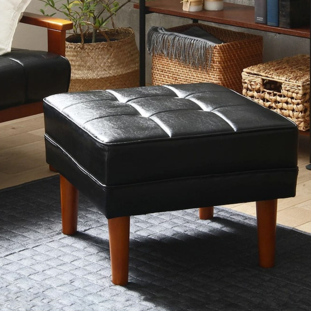 楽天市場】オットマン 高さ40cm レザー調 木製 （ 送料無料 チェア