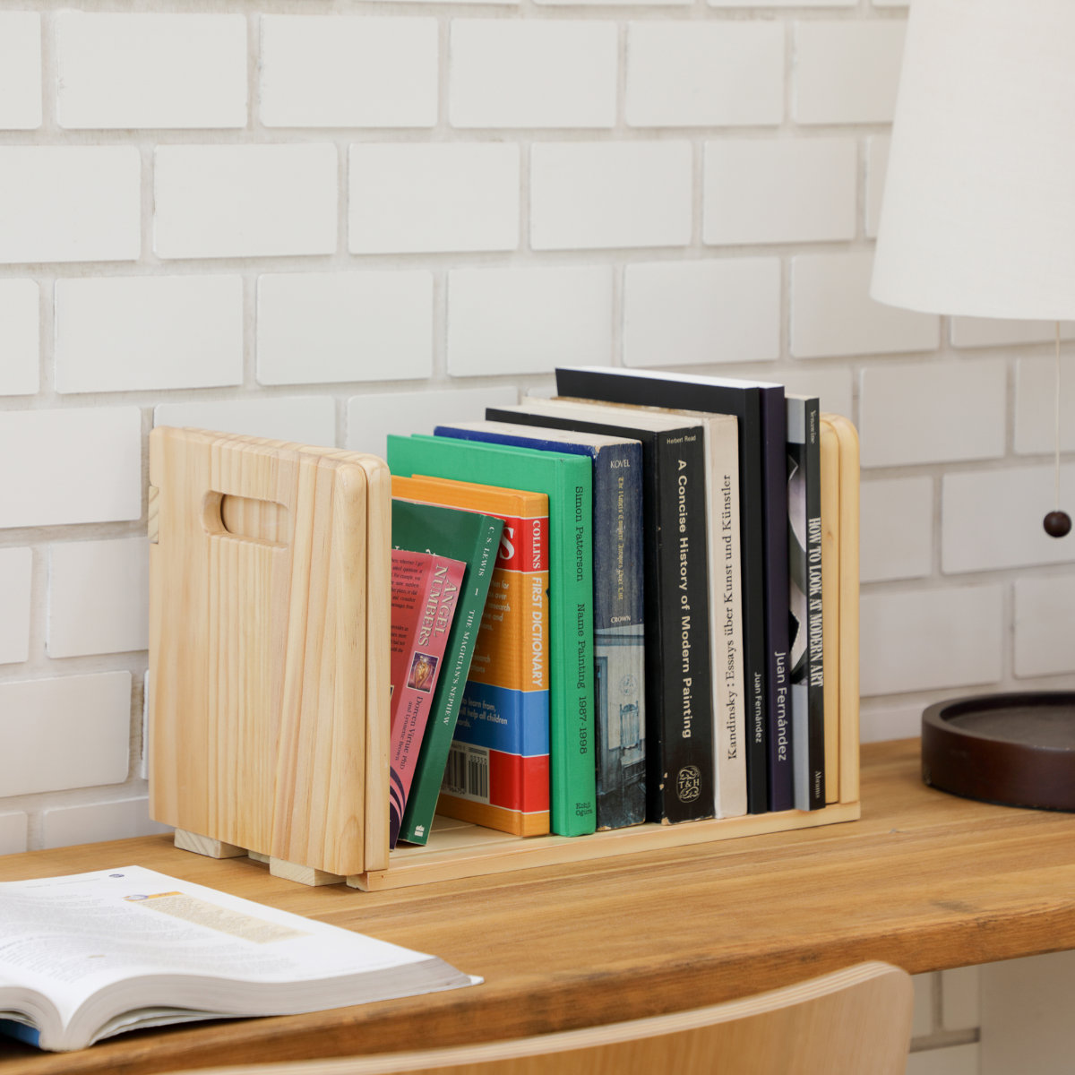 楽天市場】本立て スライド ブックスタンド 木製 幅33.5～62×奥行18×高