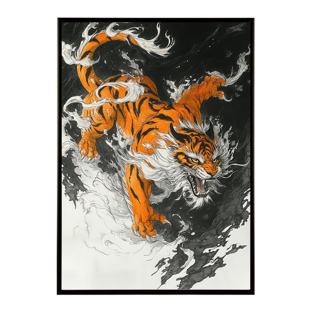 楽天市場】トラ 虎 絵画 掛け軸風 浮世絵 画家 日本 和風 絵 アート