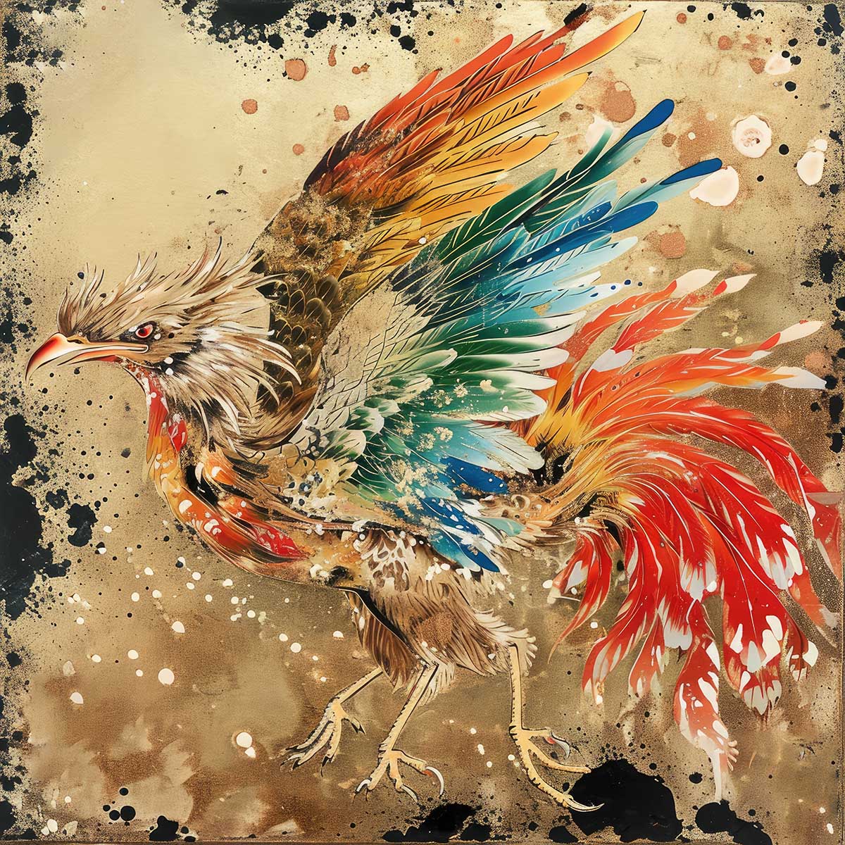 楽天市場】鳳凰 ほうおう フェニックス 開運 正方形ポスター 豪華 絵画