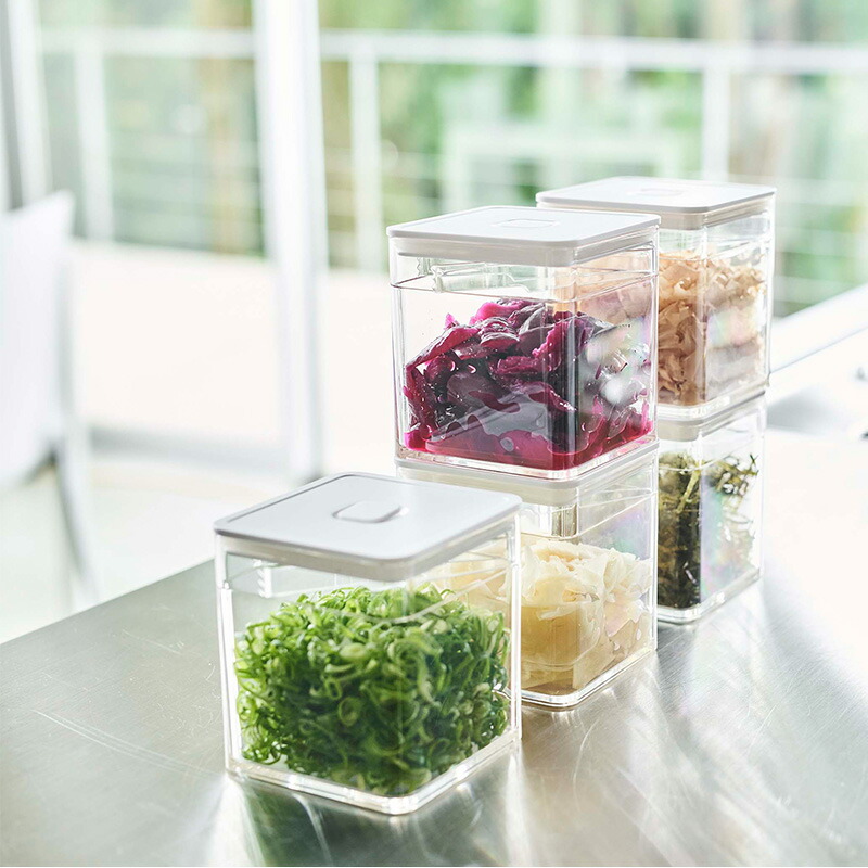 楽天市場】山崎実業 トング付きバルブ付き密閉保存容器 タワー tower