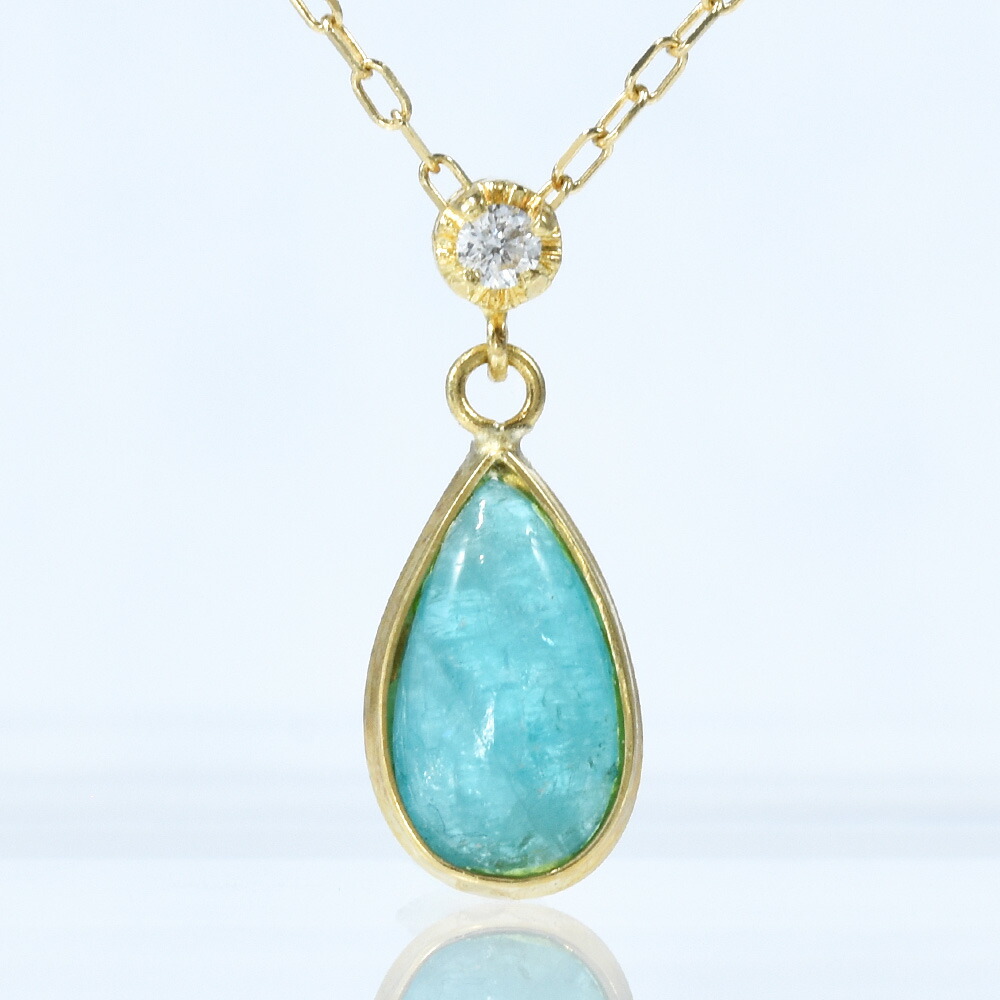 楽天市場】パライバ トルマリン ダイヤ K18 イエローゴールド