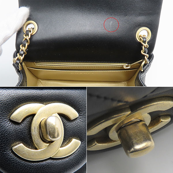 楽天市場】シャネル ミニマトラッセ ラム ブラック チェーン