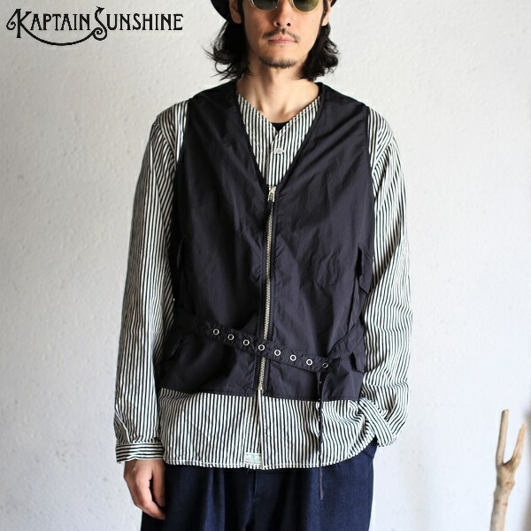 楽天市場】【Kaptain Sunshine】 Belted Vest GARMENT DYED WATER