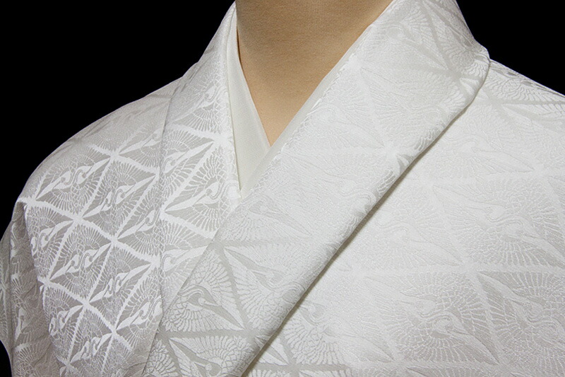 楽天市場】色無地御誂え 緞子地 向鶴文【反物1反・胴裏1枚・共色八掛1