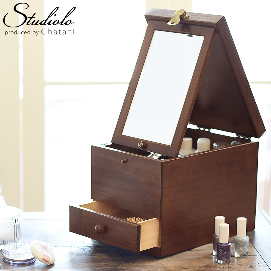 楽天市場】楽天1位 日本製 メイクボックス 木製化粧箱 ミラー付 大容量