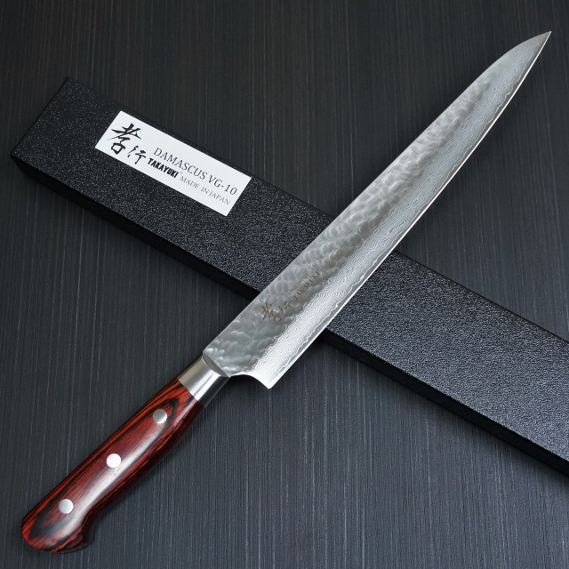 楽天市場】【楽天1位】包丁 筋引 240mm 筋引き 33層ダマスカス V金10号