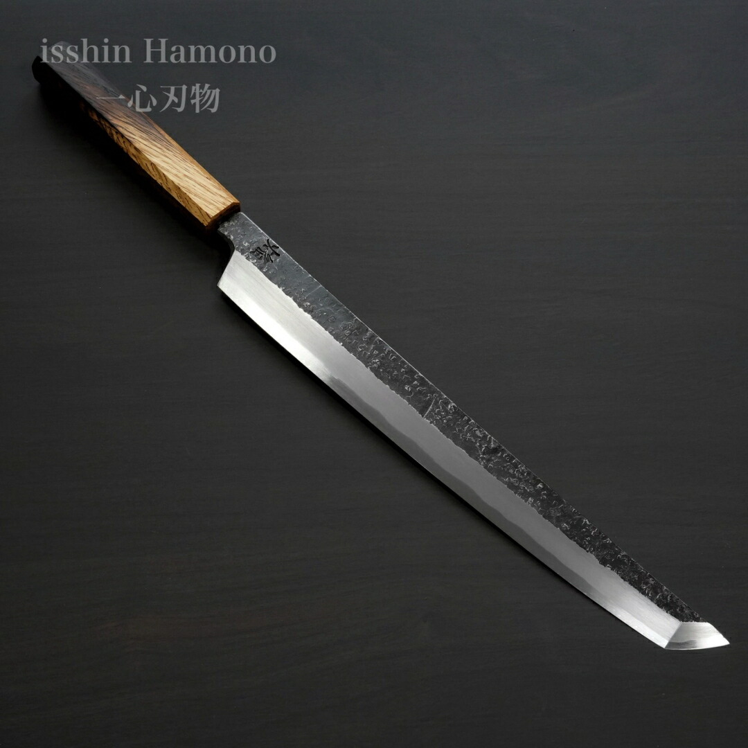 楽天市場】包丁 柳刃 先丸柳刃 300mm 青二鋼 焔 紅蓮 玄武 堺孝行 堺