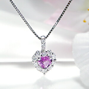 楽天市場】pt900ピンクサファイア ダイヤモンド ペンダント トップ