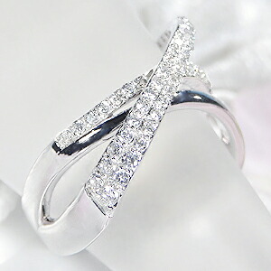 楽天市場】K18WG【0.70ctUP】ダイヤモンド クロス リング【送料無料