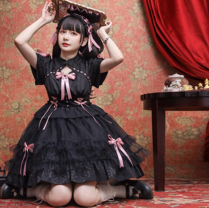 楽天市場】半袖 ロリータ ワンピース ゴスロリ＆ロリータ ドレス 膝丈