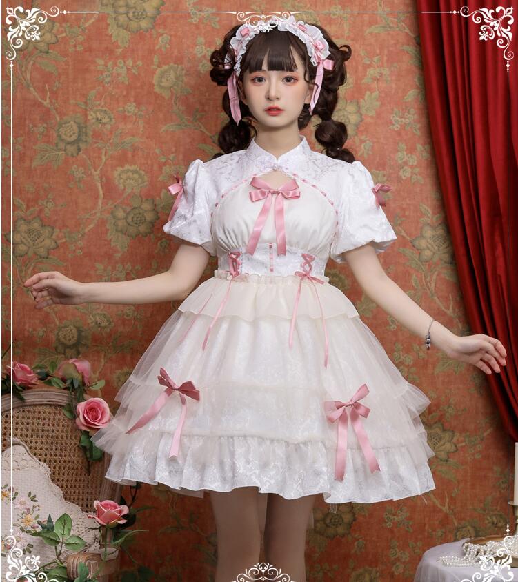 楽天市場】半袖 ロリータ ワンピース ゴスロリ＆ロリータ ドレス 膝丈