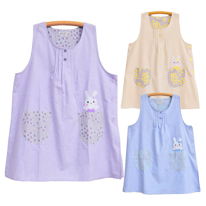 楽天市場】おてんばママキッチン 花ストライプうさこ エプロン 保育士