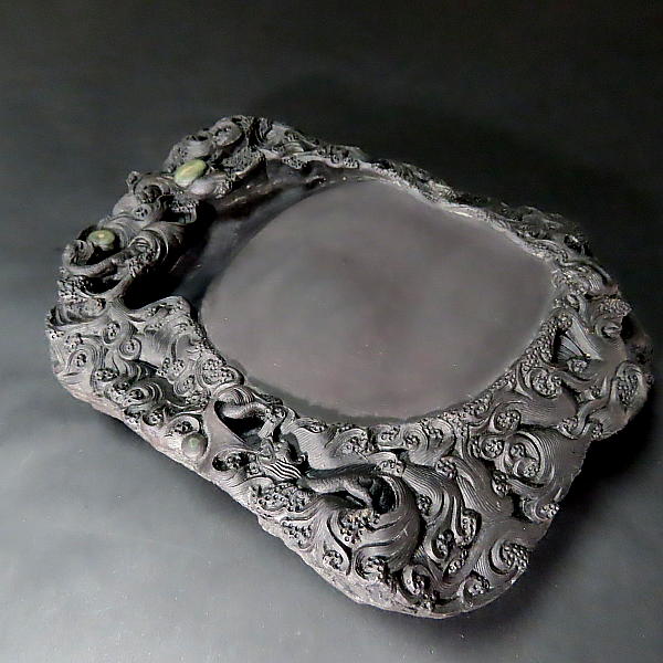 楽天市場】【現品限り】旧坑端渓麻子坑硯 有眼雲龍硯｜書道 書道用品