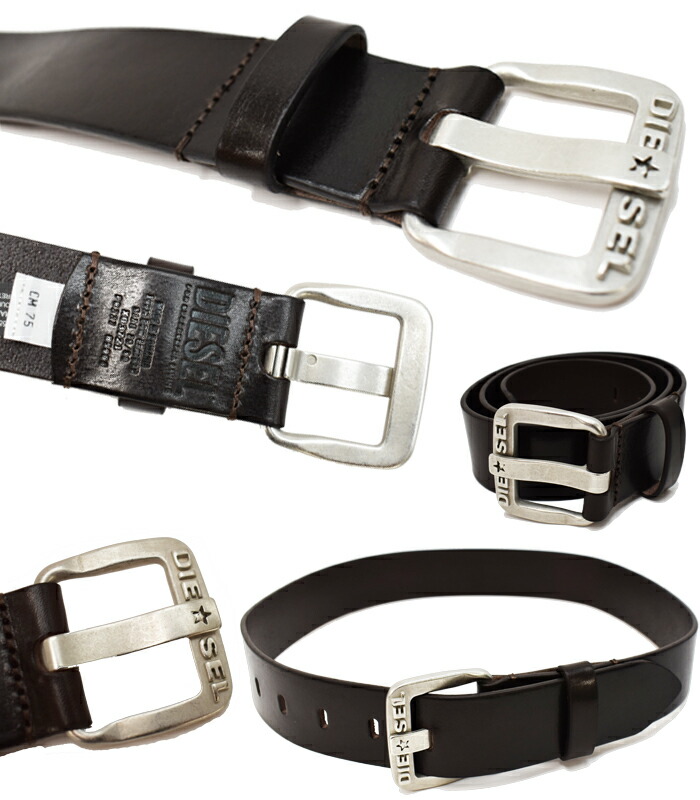 楽天市場】DIESEL ディーゼル ヴィンテージ加工 レザーベルト 全3色 B