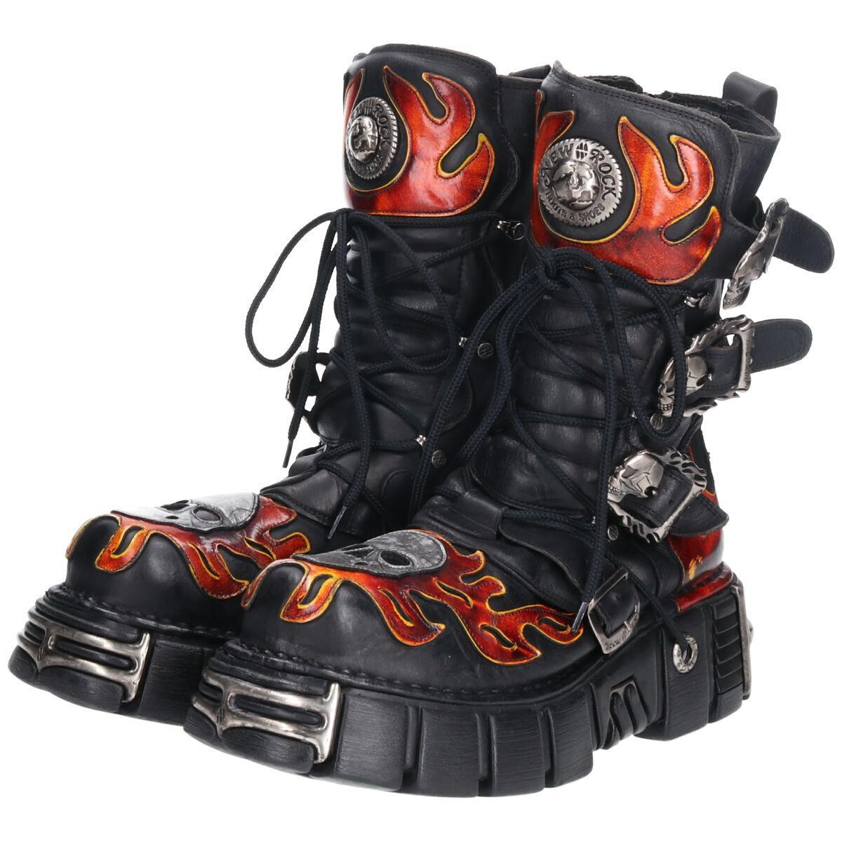 楽天市場】古着 ニューロック NEW ROCK ドクロ柄 スカル柄 ファイヤー