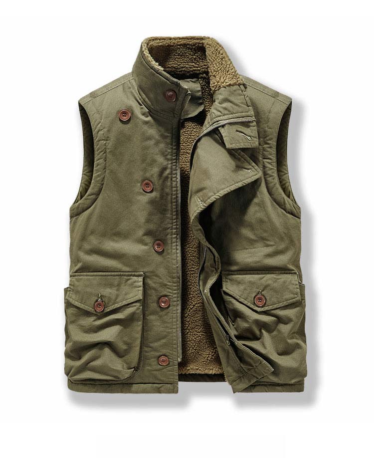 楽天市場】ミリタリー ライダース ベスト ジレ チョッキ メンズ カーキ