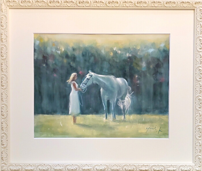 楽天市場】絵画 原画 「White lover白い恋人」 水彩/パステル F6