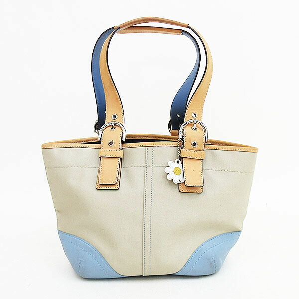 楽天市場】COACH(コーチ) トートバッグ ショルダー 4428 ベージュ×水色