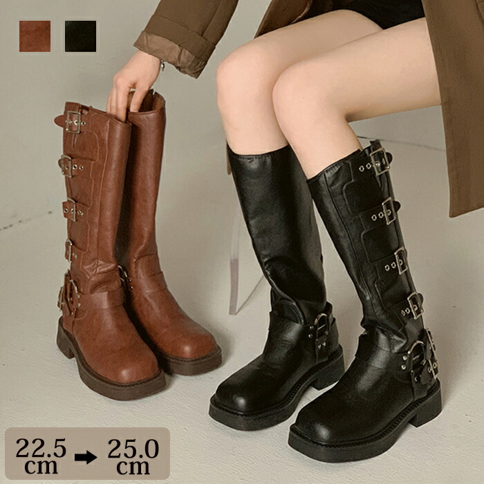 楽天市場】ショートブーツ ロングブーツ スクエアトゥ レディース 厚底