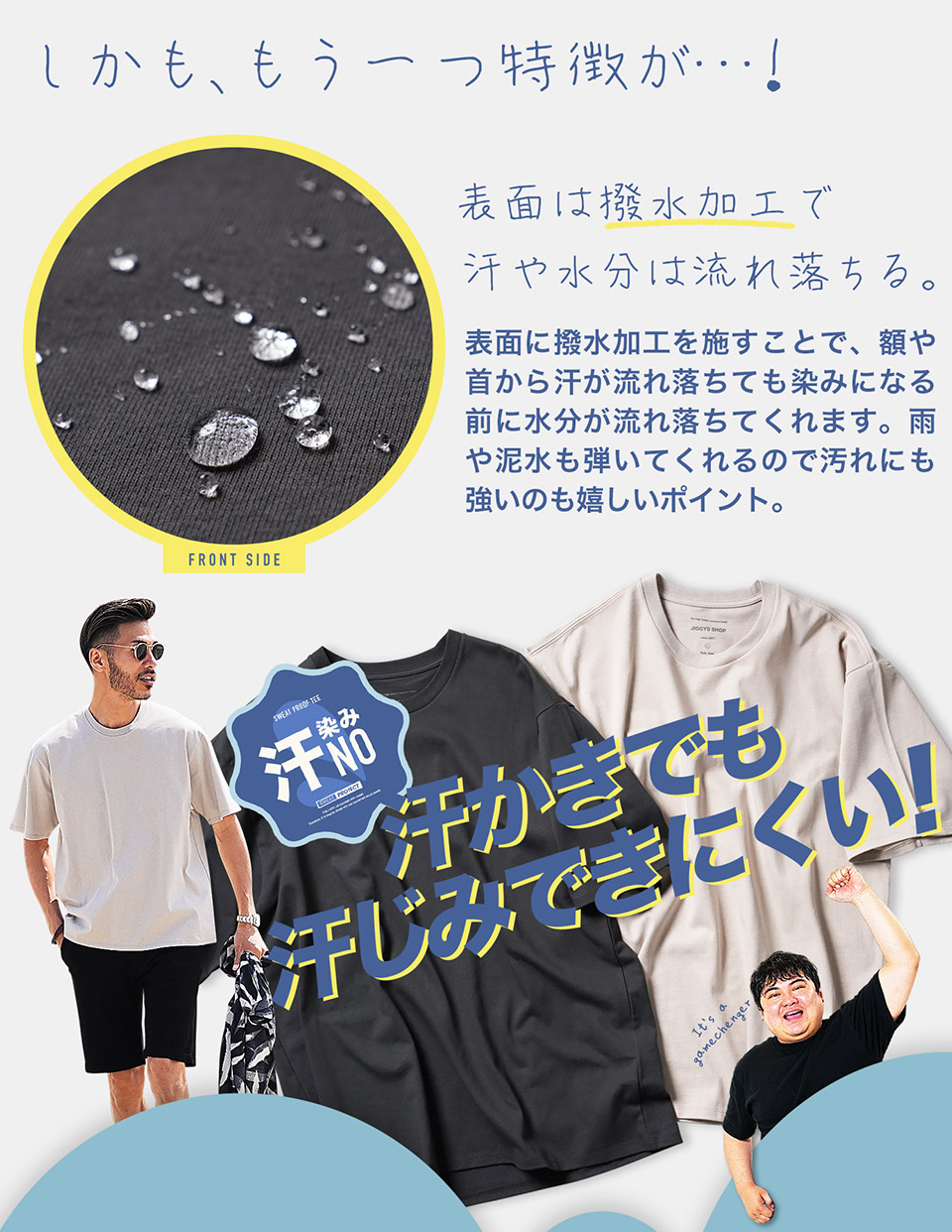 楽天市場】汗染み防止 Tシャツ メンズ クルーネック◇汗じみ防止 汗