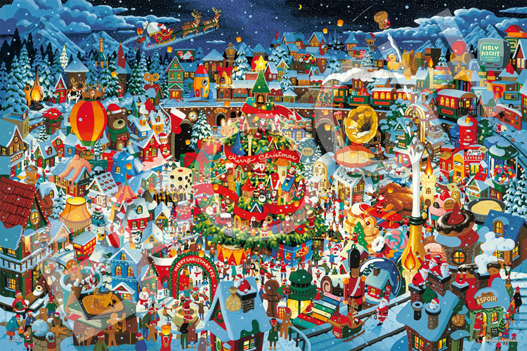 楽天市場】ジグソーパズル 1000ピース 探して！クリスマスタウンの奇跡