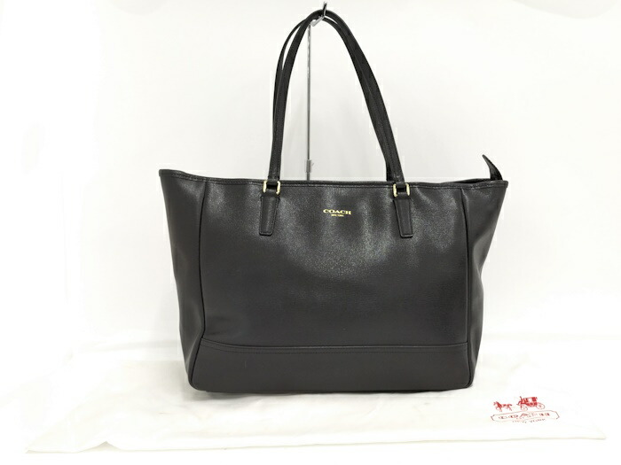 楽天市場】【中古】COACH ロゴ トートバッグ レザー ブラック 23576