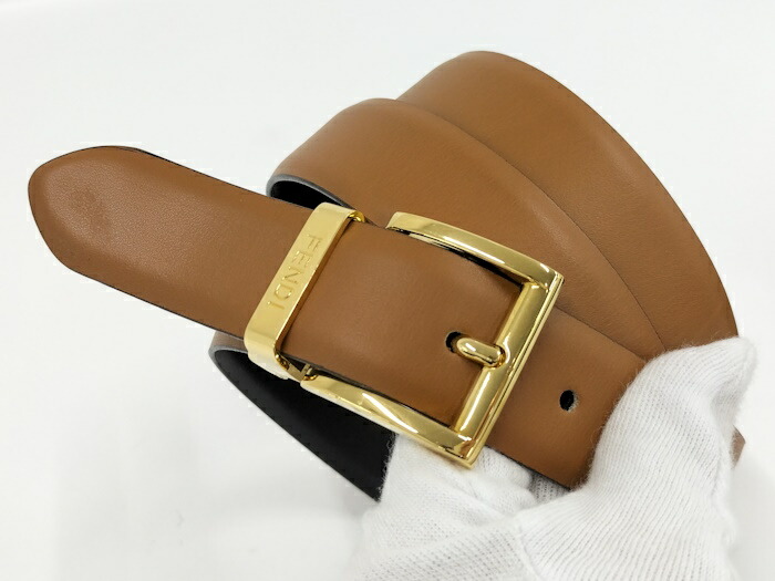 楽天市場】【中古】FENDI ベルト レザー ブラウン ゴールド金具