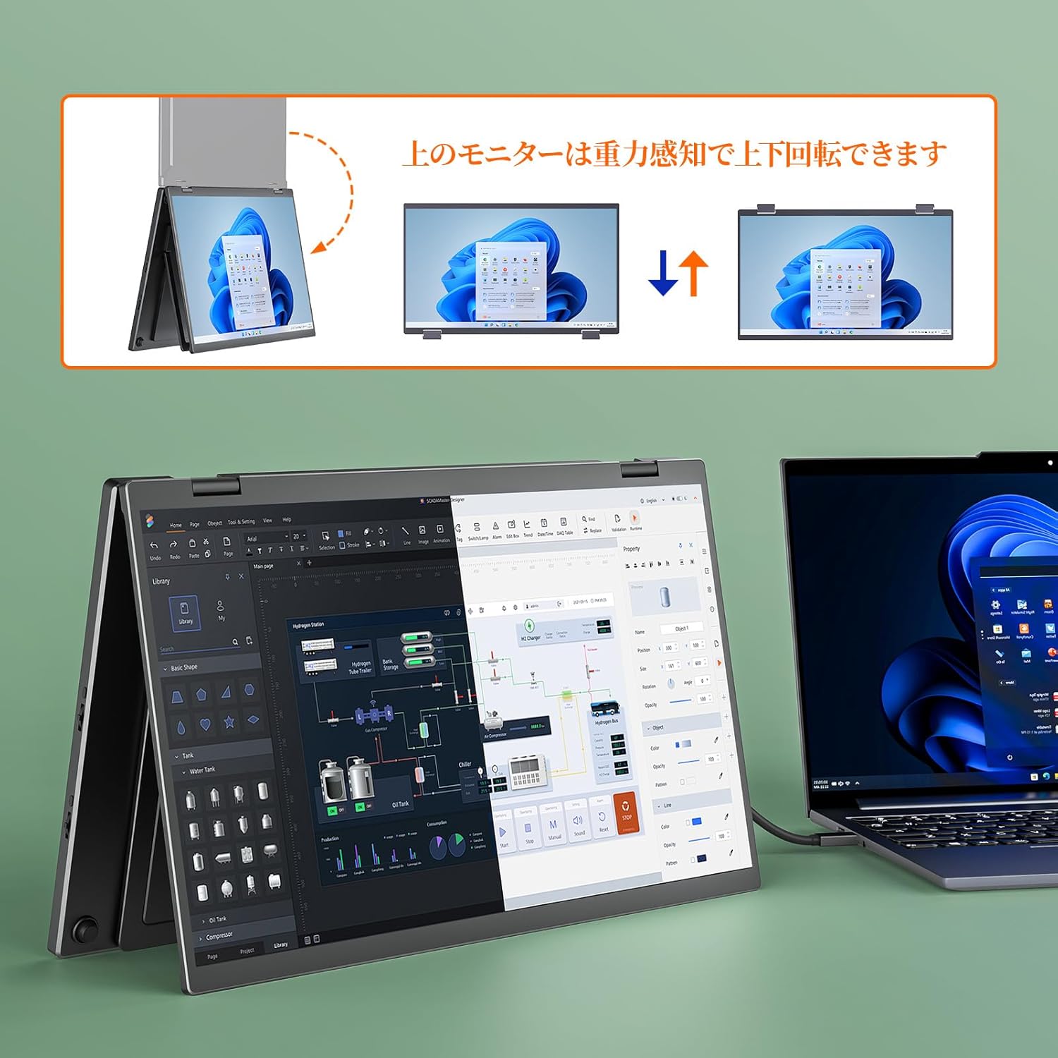楽天市場】モバイルモニター 15.6インチ デュアル モバイルモニター