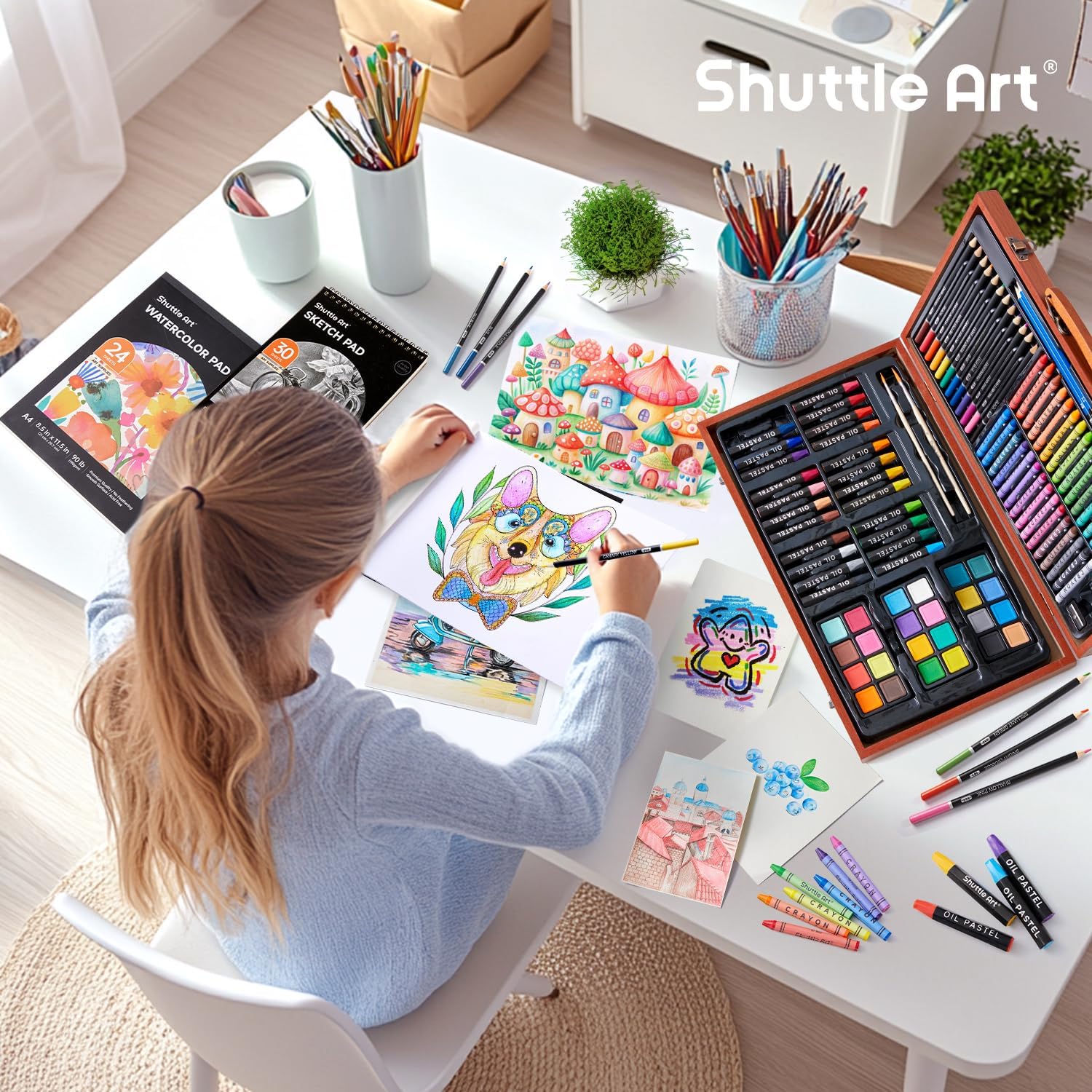 楽天市場】【送料無料】お絵かきセット アートセット 106点 画材セット