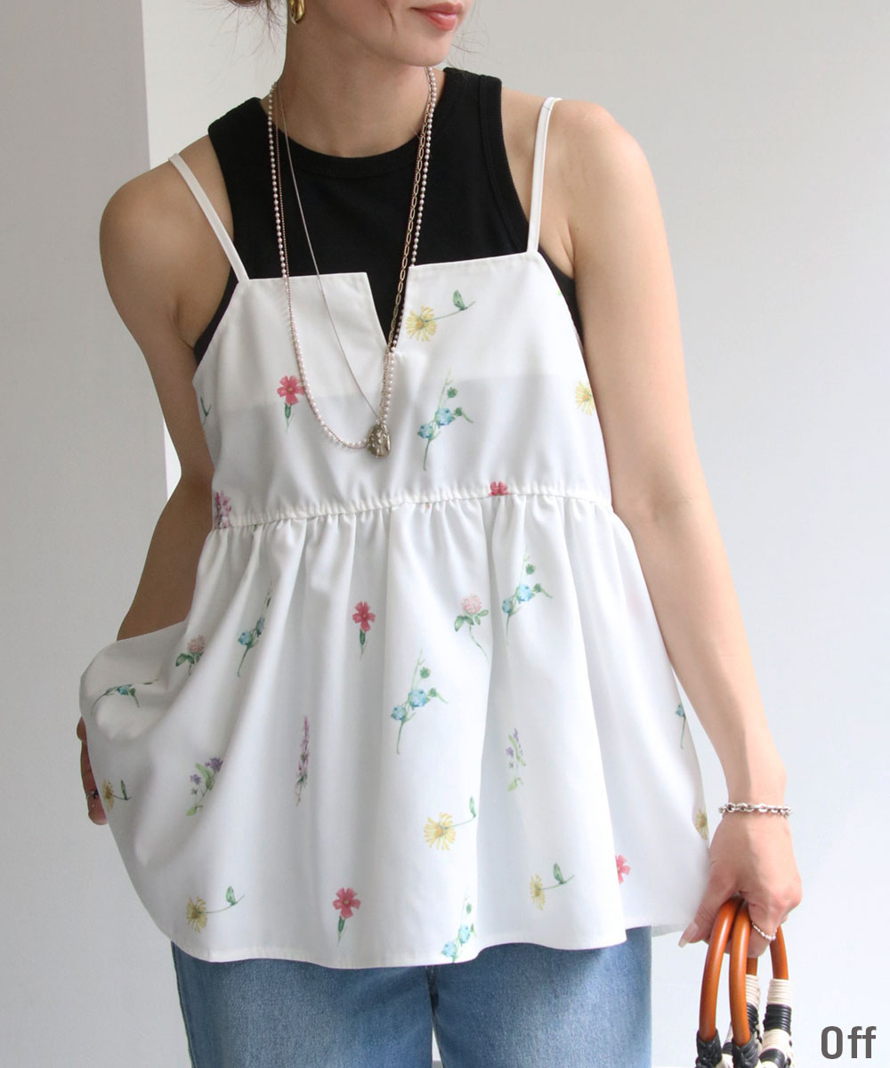 楽天市場】サマーセール (セットアップ可)花柄プリントキャミビスチェ