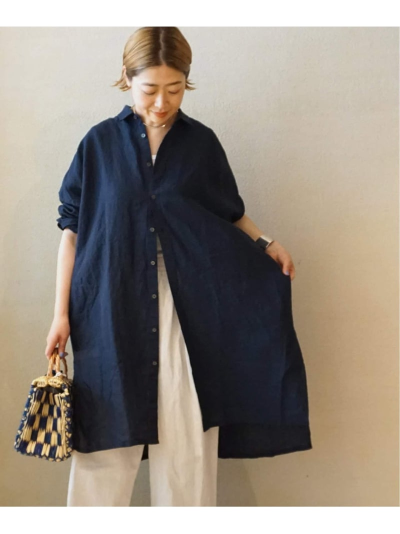 楽天市場】【SALE／30%OFF】40リネン チュニックシャツ journal