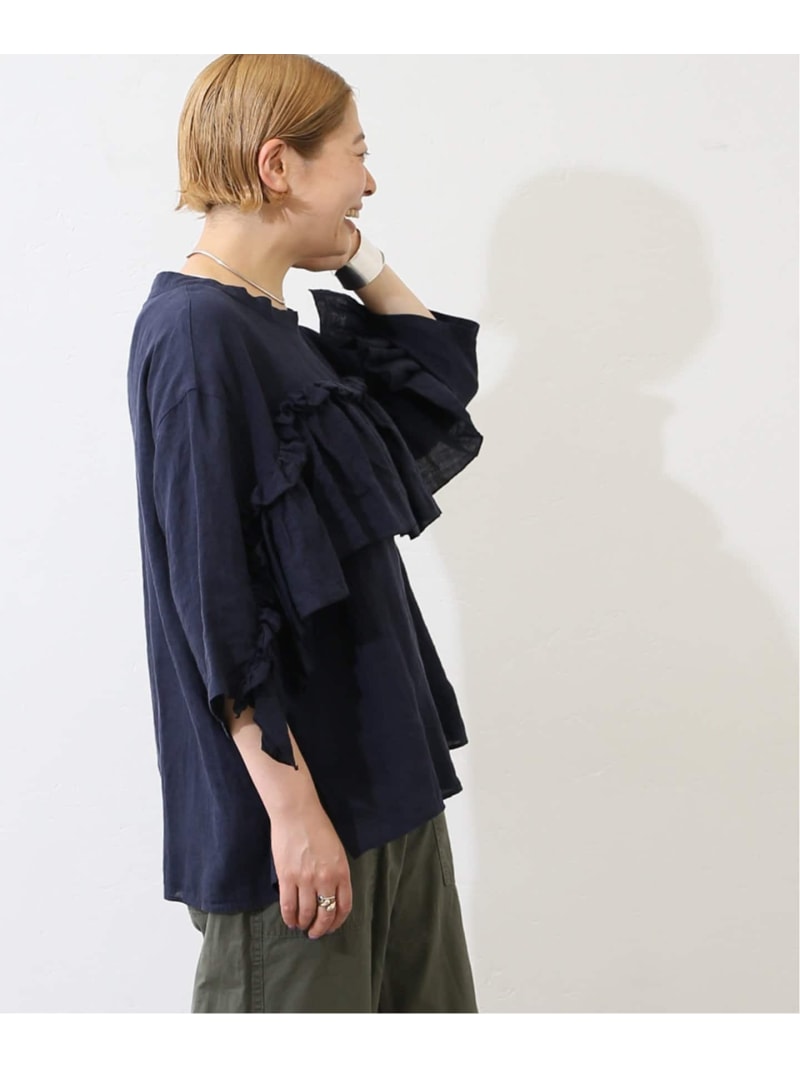 楽天市場】フレンチリネン フリルプルブラウス journal standard luxe