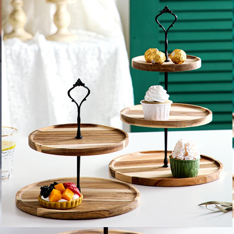楽天市場】ケーキ スタンド 木 木製 3段 アフタヌーンティー プレート