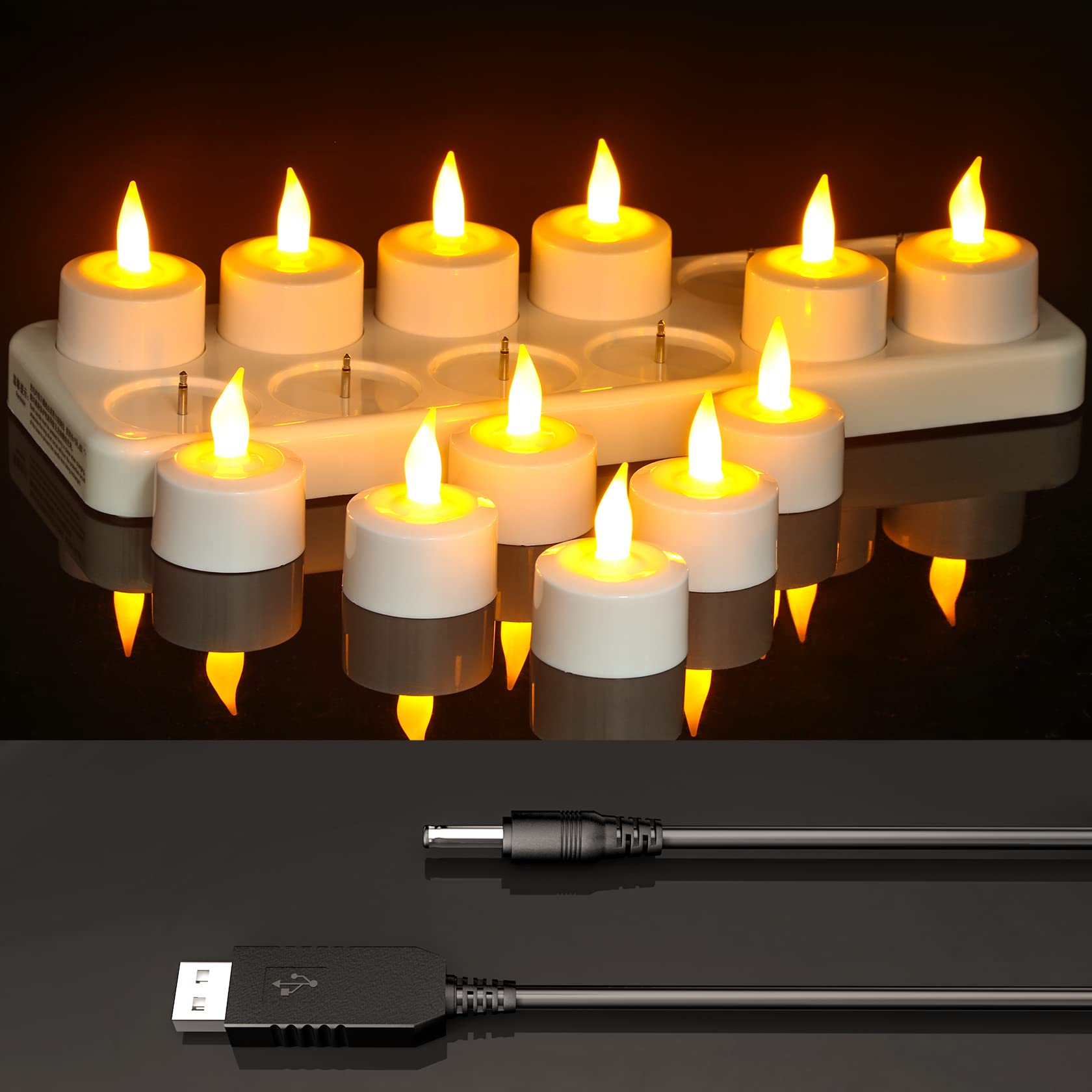 楽天市場】無炎充電式LEDキャンドル 充電式キャンドルライト 12個