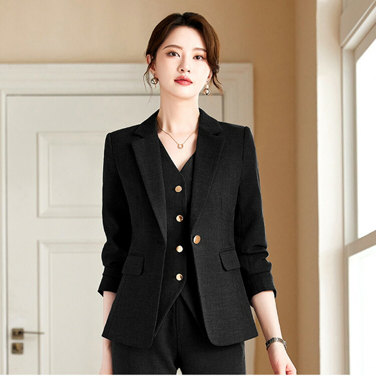 楽天市場】パンツスーツ セットアップ 全2色 【ジャケット+ベスト+