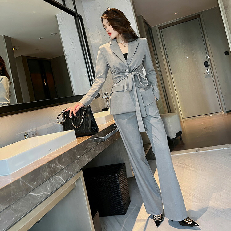 00s ダブルジャケット セットアップ ダブルスーツ レトロ グレー y2k