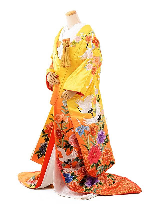 楽天市場】色打掛 着物 神社婚 和装 花嫁衣裳 1AI0985 竹峰刺繍黄色地