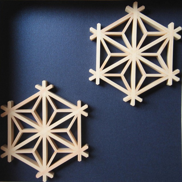 楽天市場】組子の和風ニッチフレーム 【麻の葉亀甲】お部屋に組子の