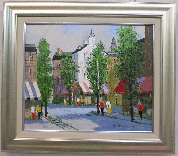 楽天市場】「街角の風景」黒沢久（F8サイズ油彩画[油絵]・外国風景画