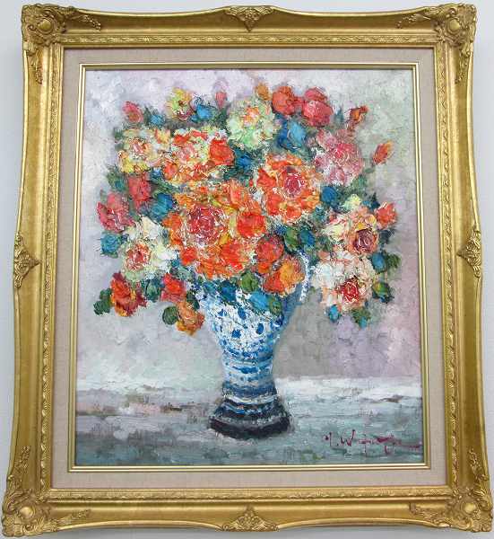 楽天市場】「薔薇」渡部ひでき F10サイズ油彩画[油絵]（直筆油彩画