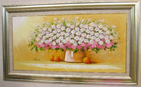 楽天市場】「マーガレット」SOO（横長ワイドサイズ油彩画[油絵