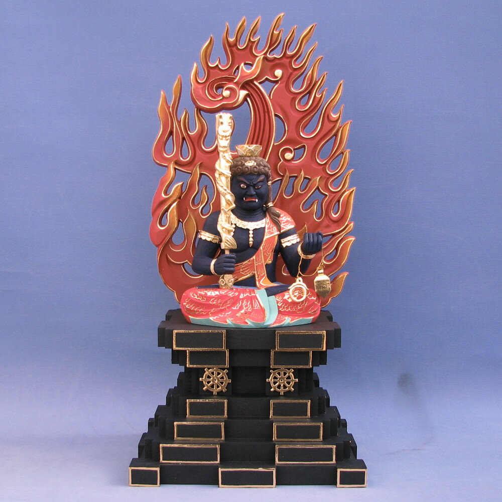 楽天市場】仏像 不動明王 座像 倶利伽羅剣付 身丈6寸総高60cm 火炎光背