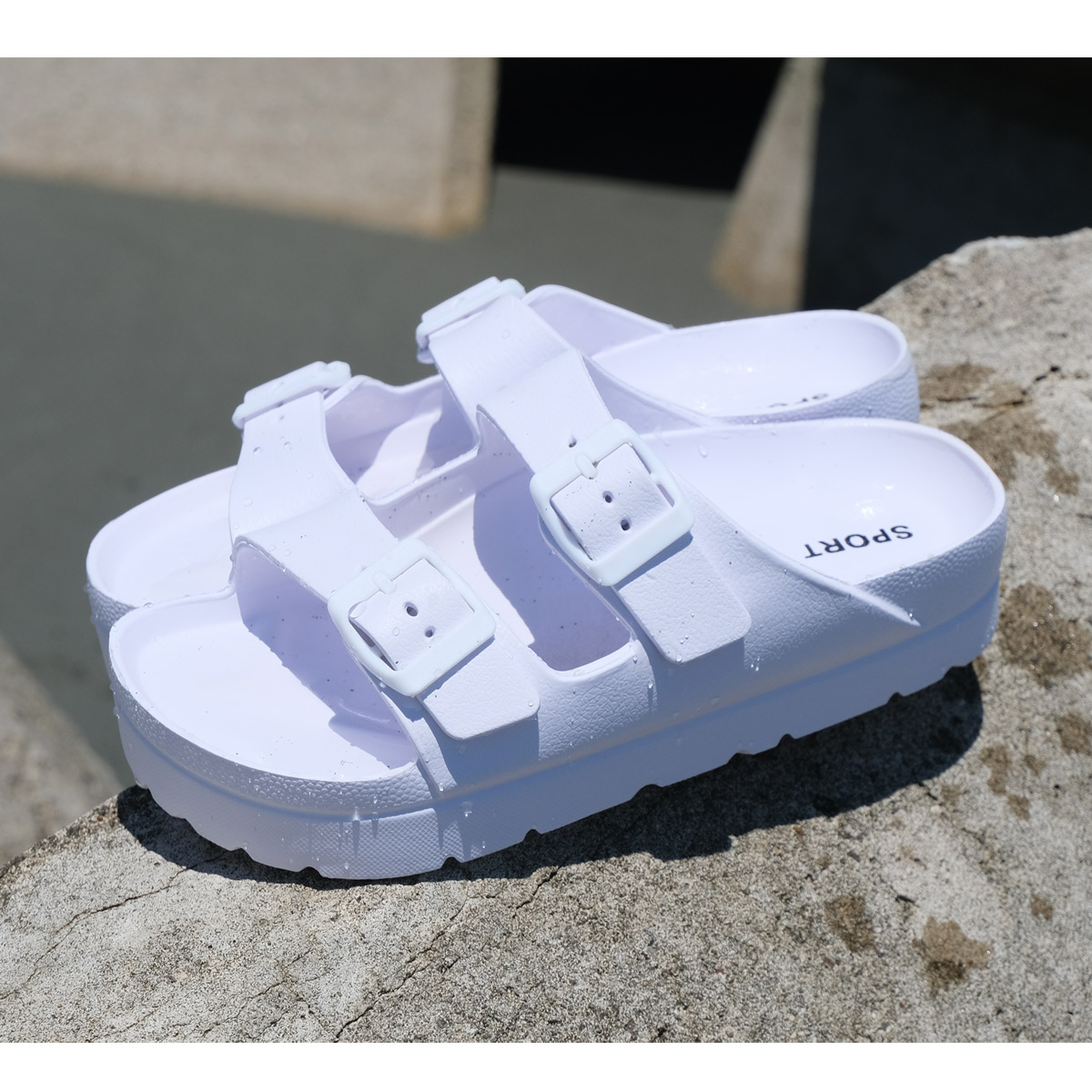 楽天市場】サンダル 軽量 軽い ダブルベルト 厚底 コンフォート