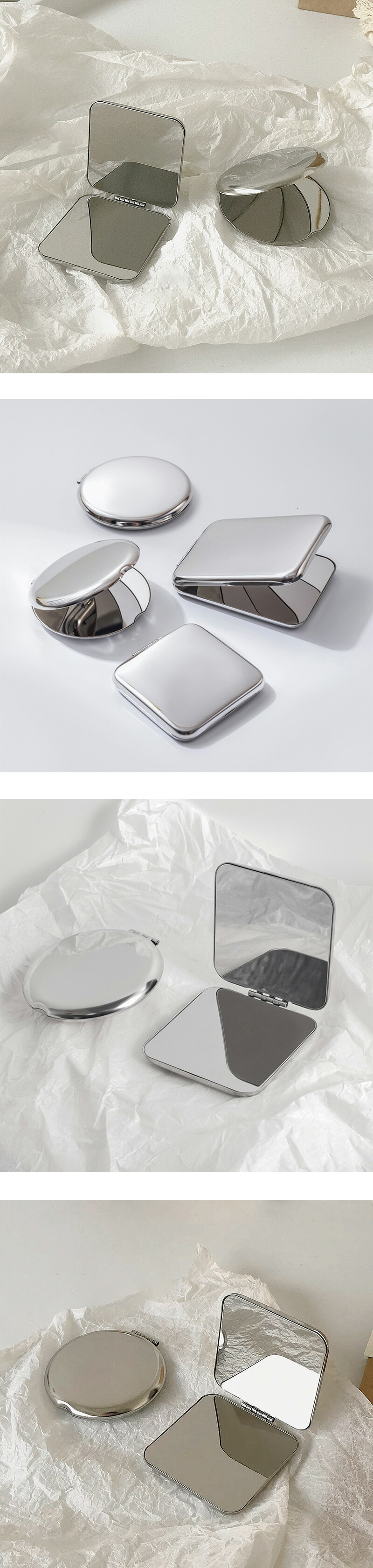 楽天市場】コンパクトミラー 手鏡 両面鏡 ミラー ステンレス製 割れ