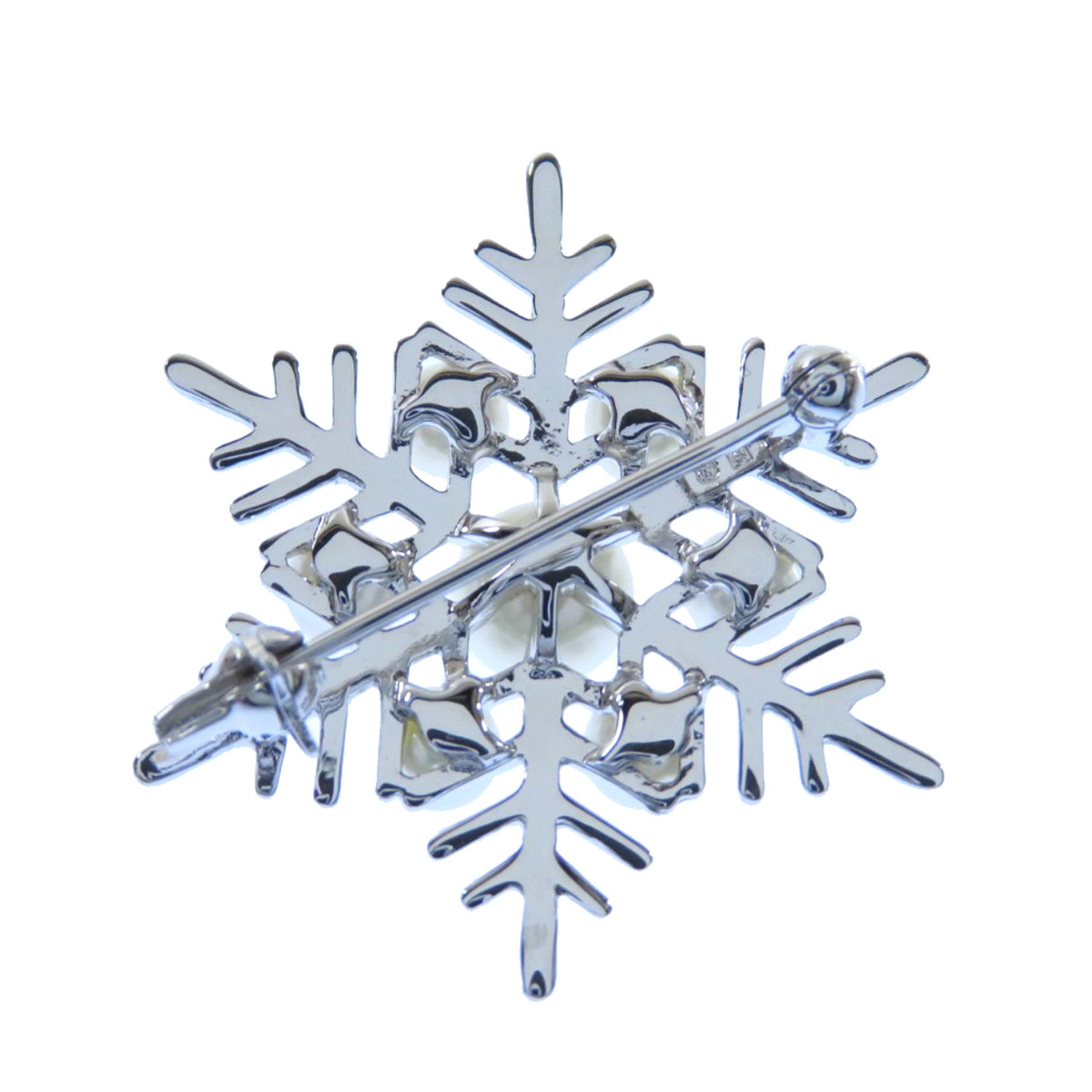 楽天市場】ミキモト 雪の結晶モチーフ パール 真珠 ブローチ シルバー