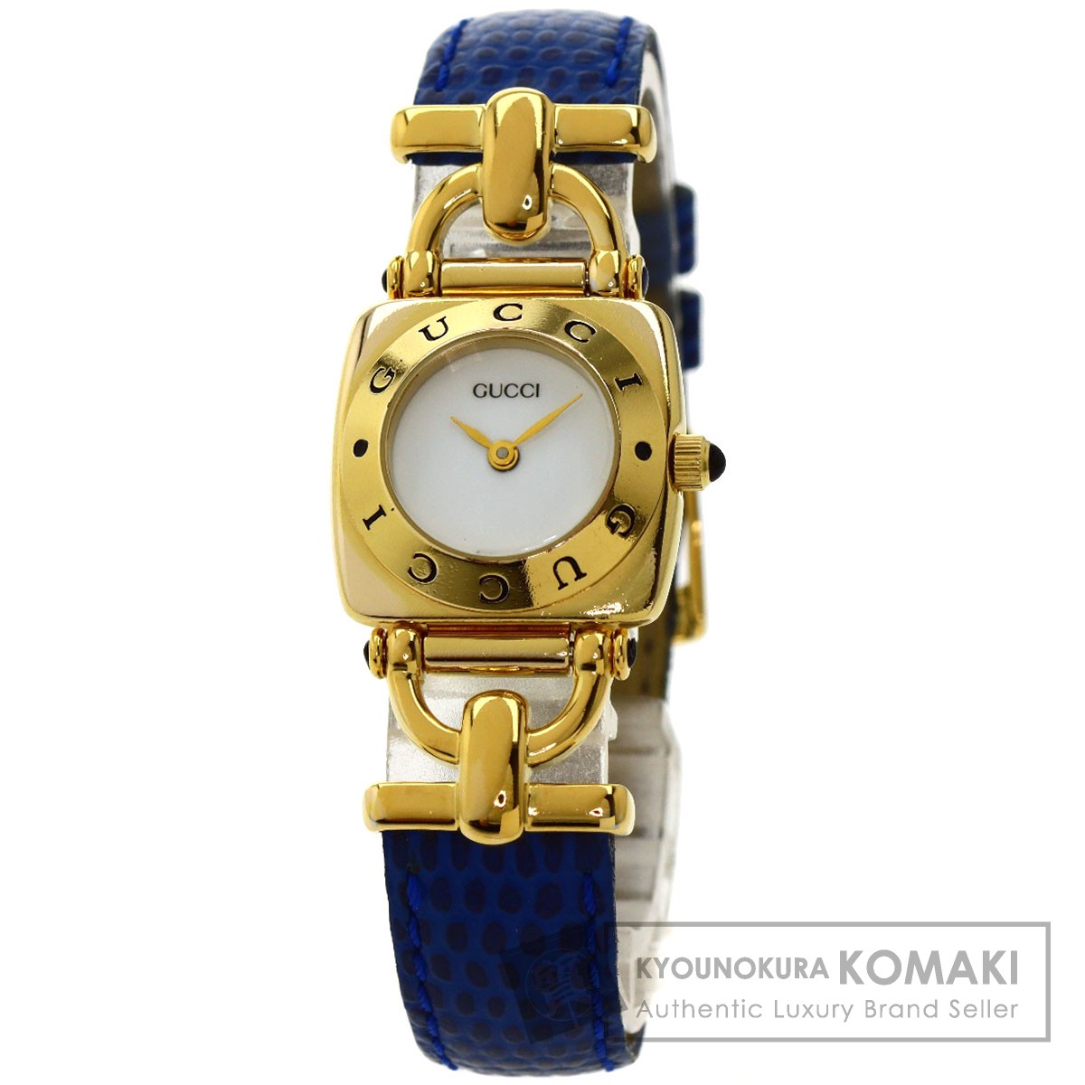 楽天市場】グッチ 6300L ロゴ 腕時計 GP/革 レディース 【中古